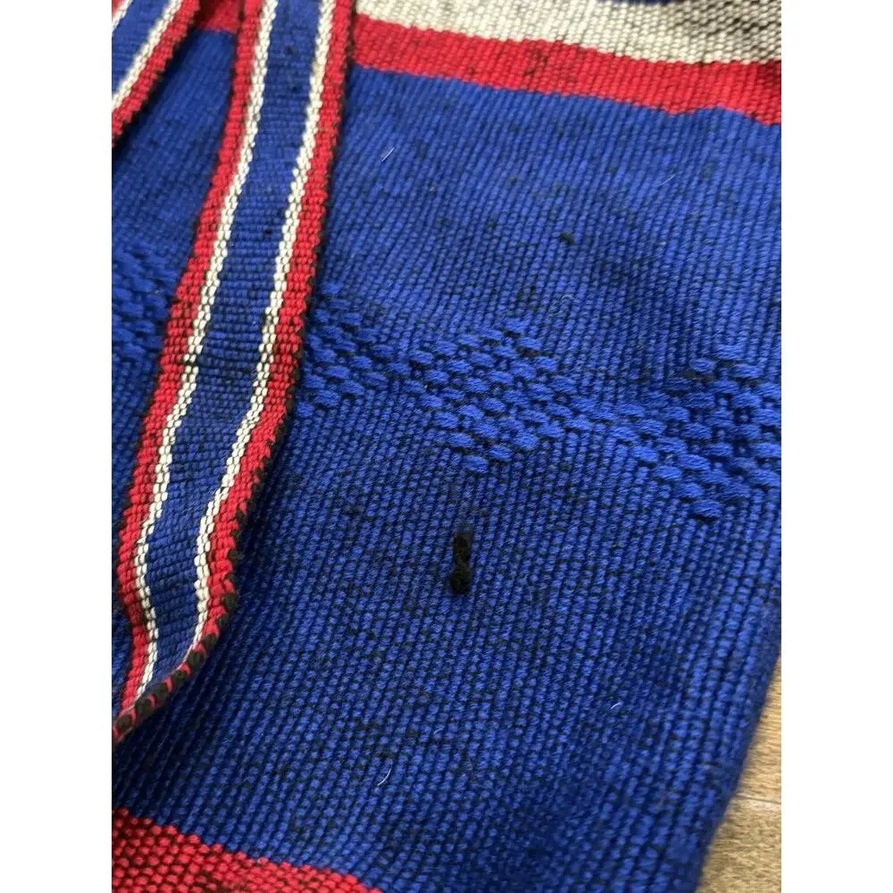 New England Patriots Unisex Blue Red Woven Mexican Baja Backpack Tote